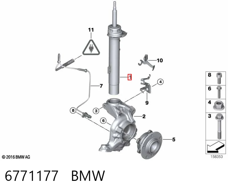 6771177 BMW Амортизатор передний левый