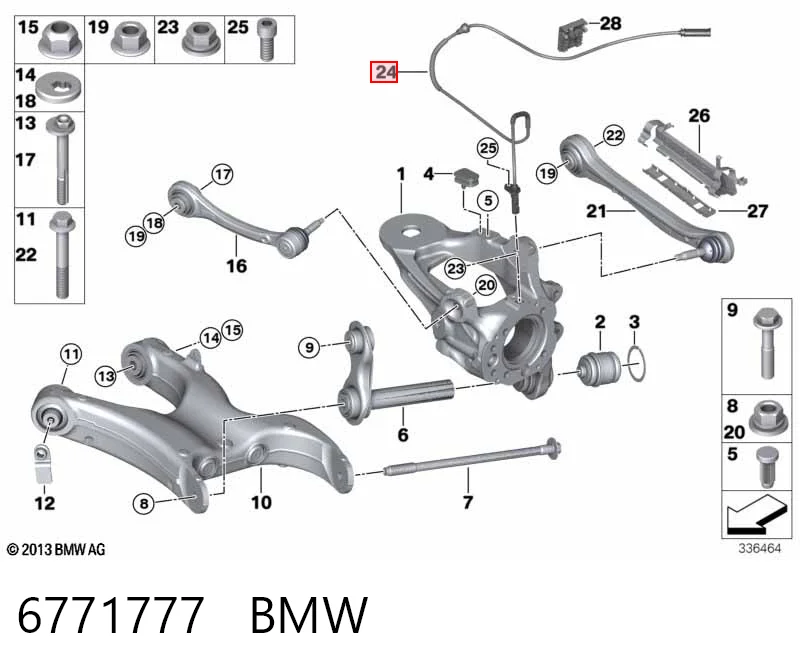 6771777 BMW Датчик АБС (ABS) задний
