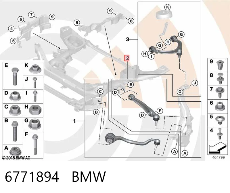 6771894 BMW Рычаг передней подвески нижний, правый