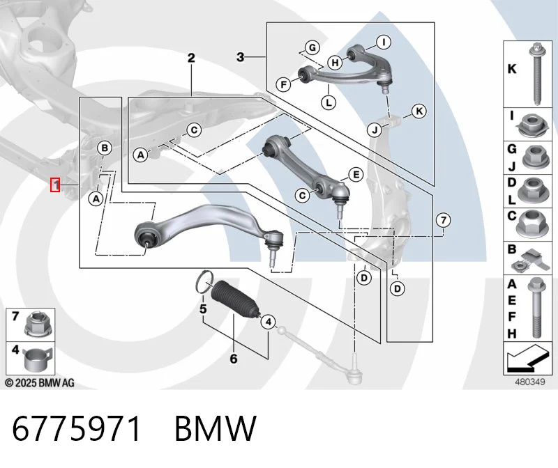 6775971 BMW Рычаг передней подвески нижний левый