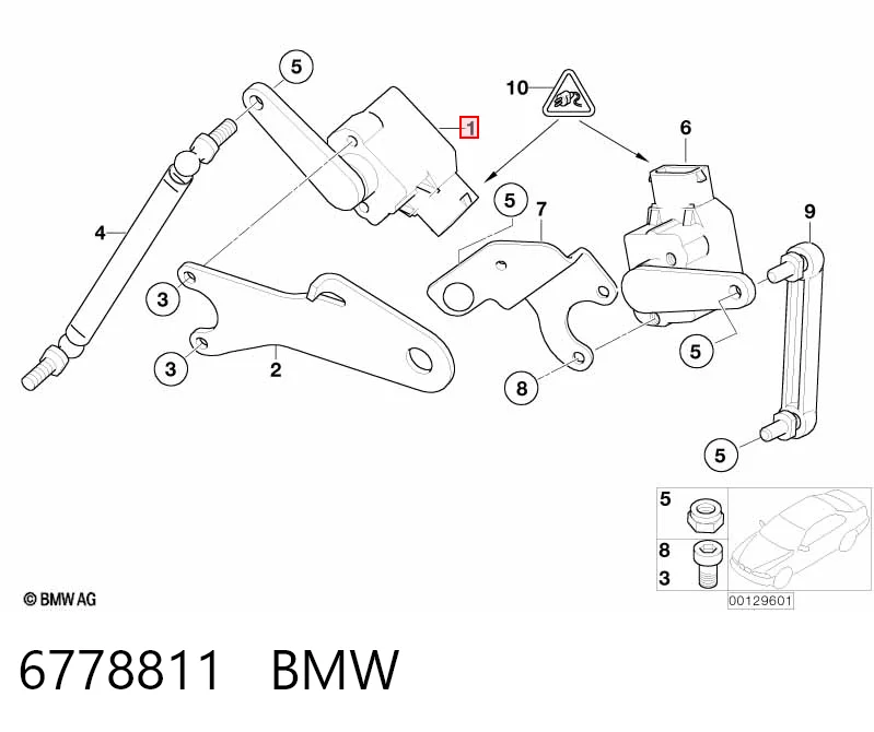 6778811 BMW Датчик уровня положения кузова передний правый