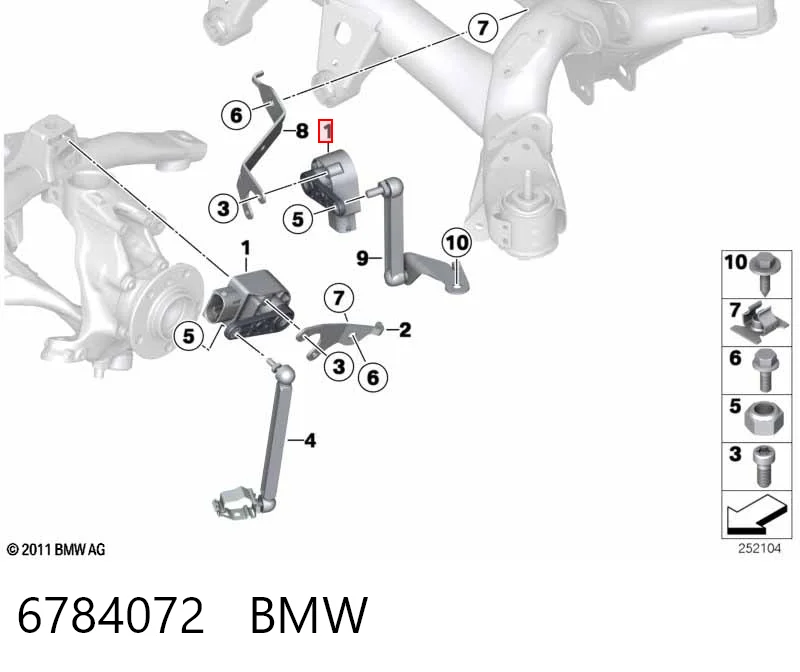 6784072 BMW Задний датчик положения кузова