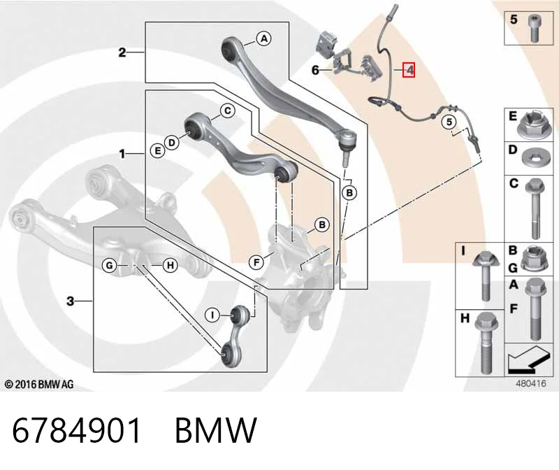 6784901 BMW Датчик АБС (ABS) задний