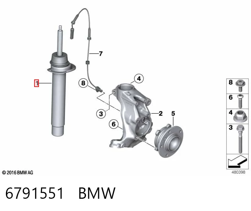 6791551 BMW Стойка передняя