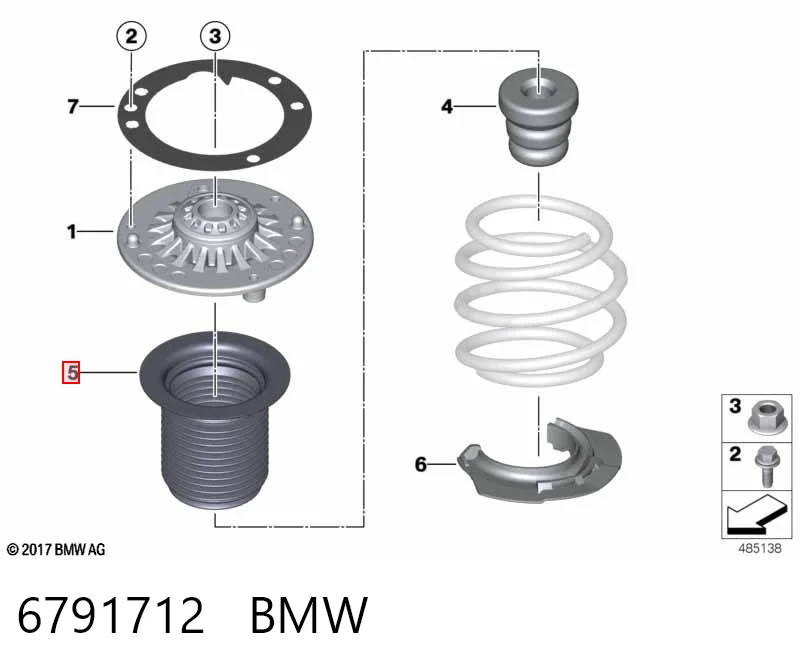 6791712 BMW Пыльник стойки передней