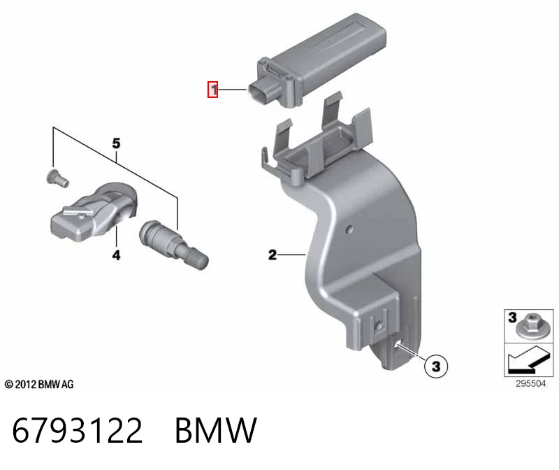 Блок системы контроля давления в шинах 6795768 BMW