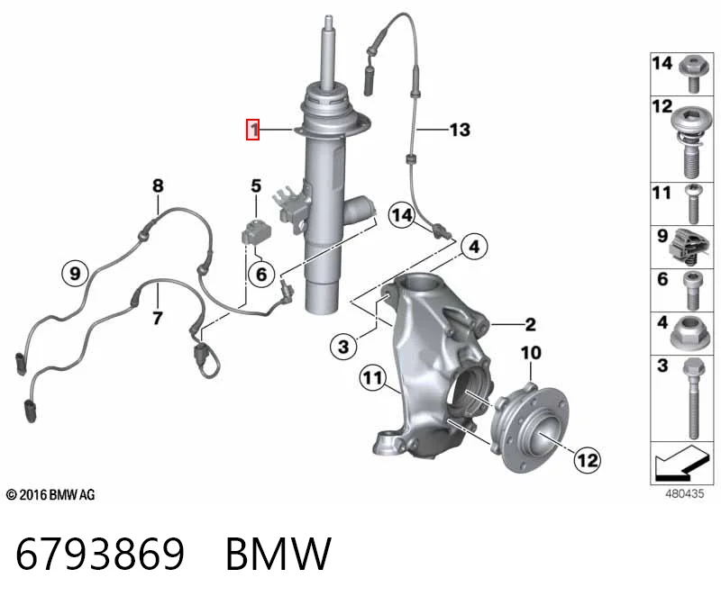 6793869 BMW Амортизатор передний левый