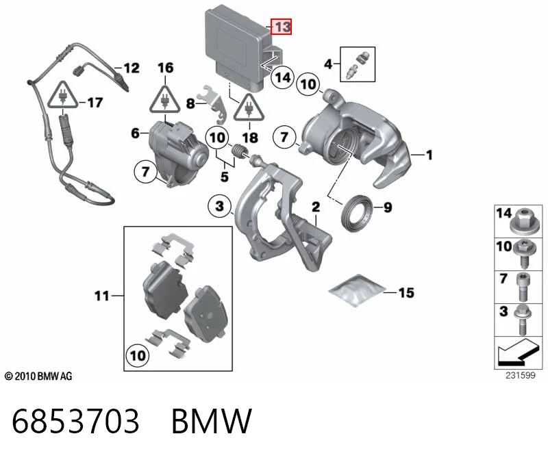 6853703 BMW Модуль управления стояночного тормоза