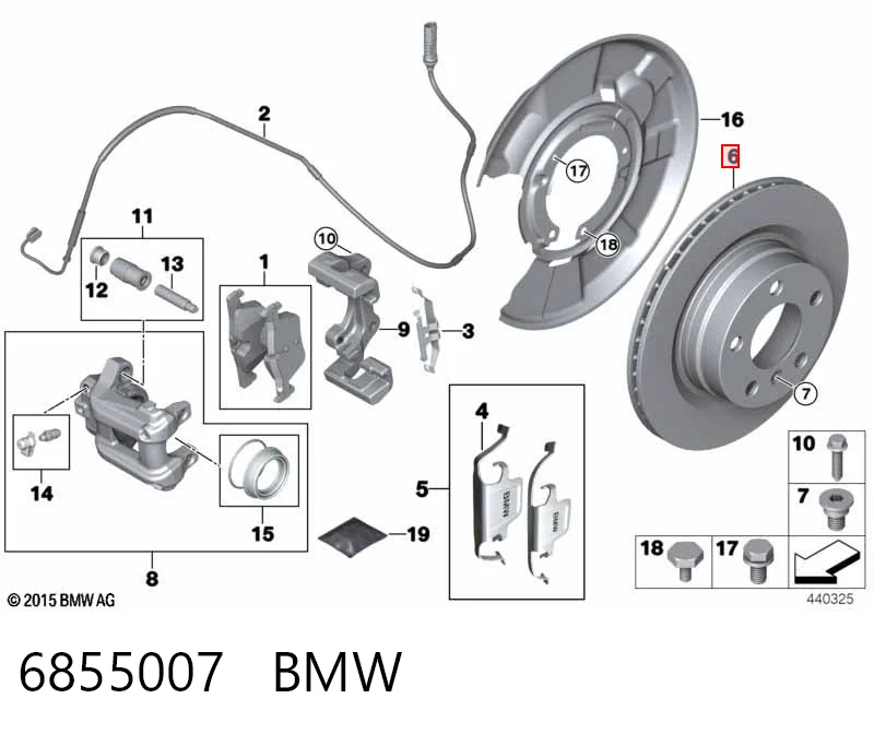 6855007 BMW Дисковый тормоз