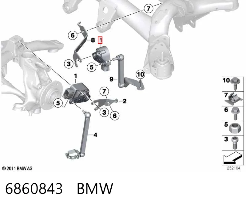 6860843 BMW Задний датчик положения кузова