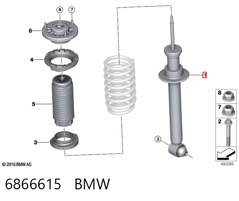 6866615 BMW Амортизаторы задние