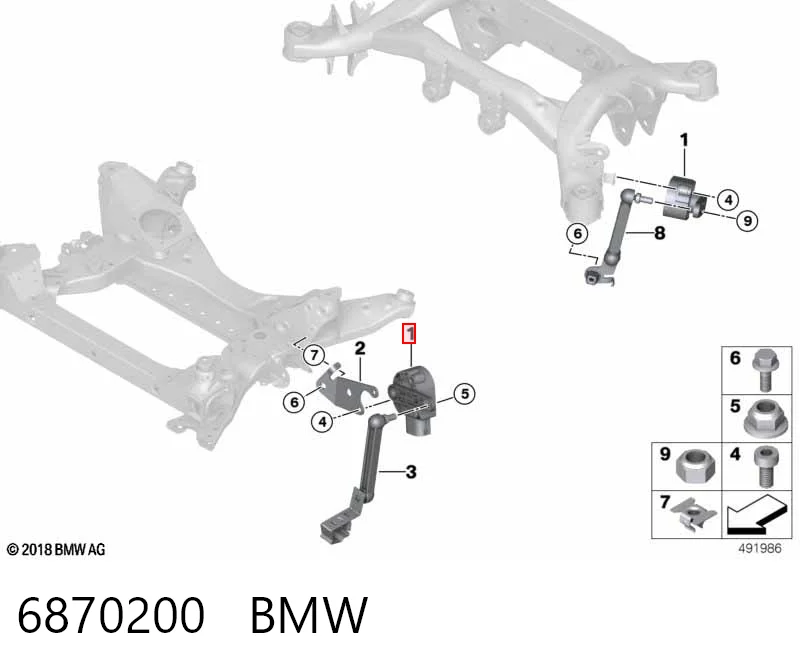 6870200 BMW Датчик уровня кузова, передний