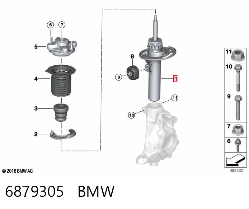 6879305 BMW Амортизатор передний левый