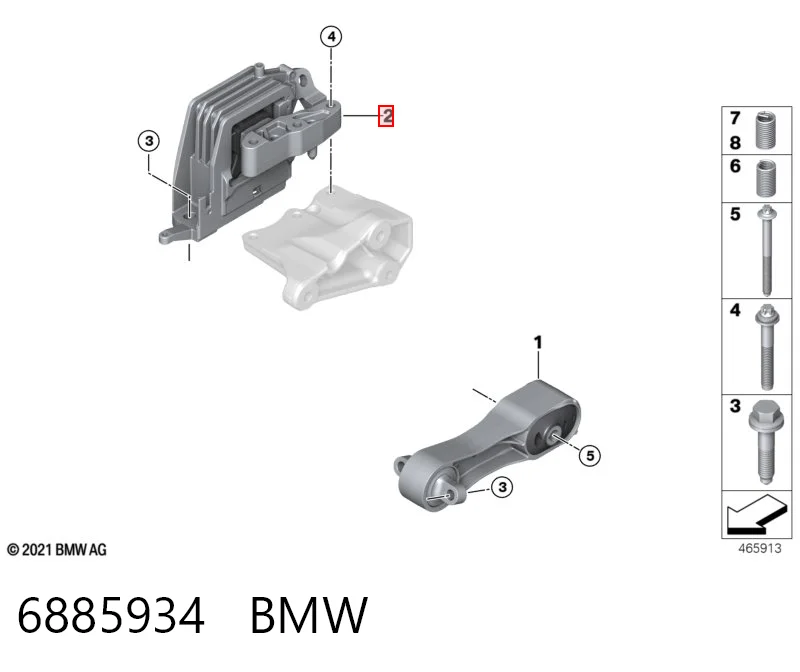 6885934 BMW Правая подушка двигателя
