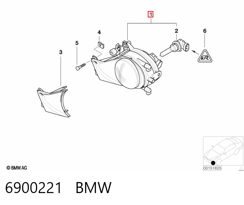 Фара противотуманная левая BMW 5 