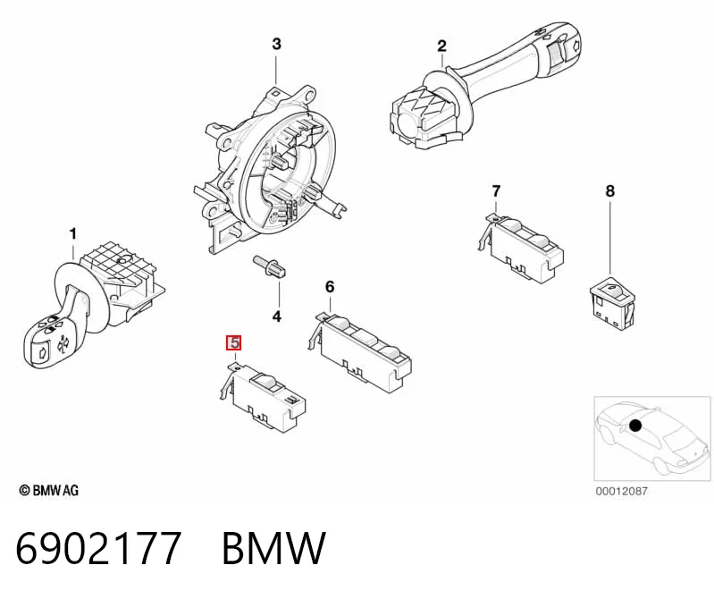 6902177 BMW Кнопка подъемника переднего левого стекла