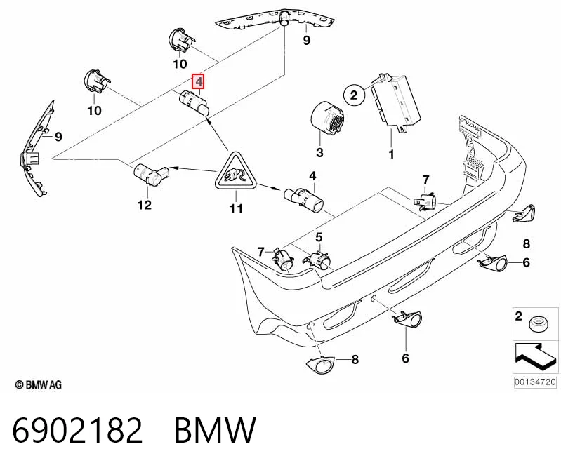 6902182 BMW Задние парктроники
