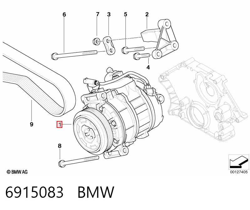 6915083 BMW Компрессор хладагента