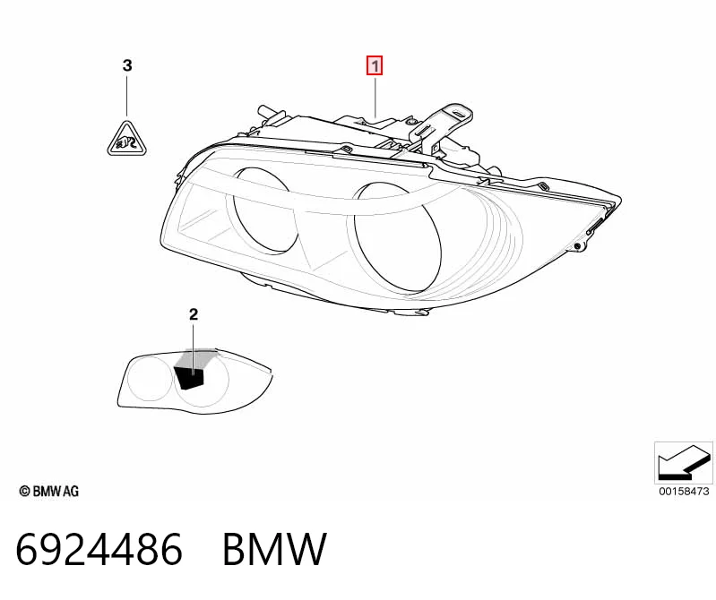 6924486 BMW Фара передняя правая