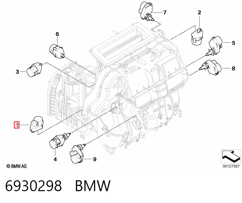 Мотор заслонки печки BMW 5 седан (E60) (2003 - 2009) цена, от 5.07 USD