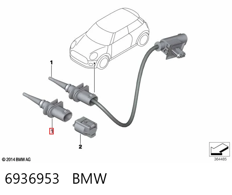 6936953 BMW Датчик температуры окружающей среды