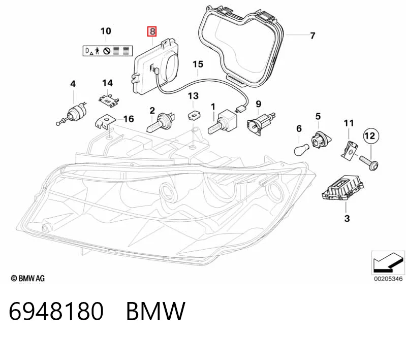6948180 BMW Модуль управления биксеноном