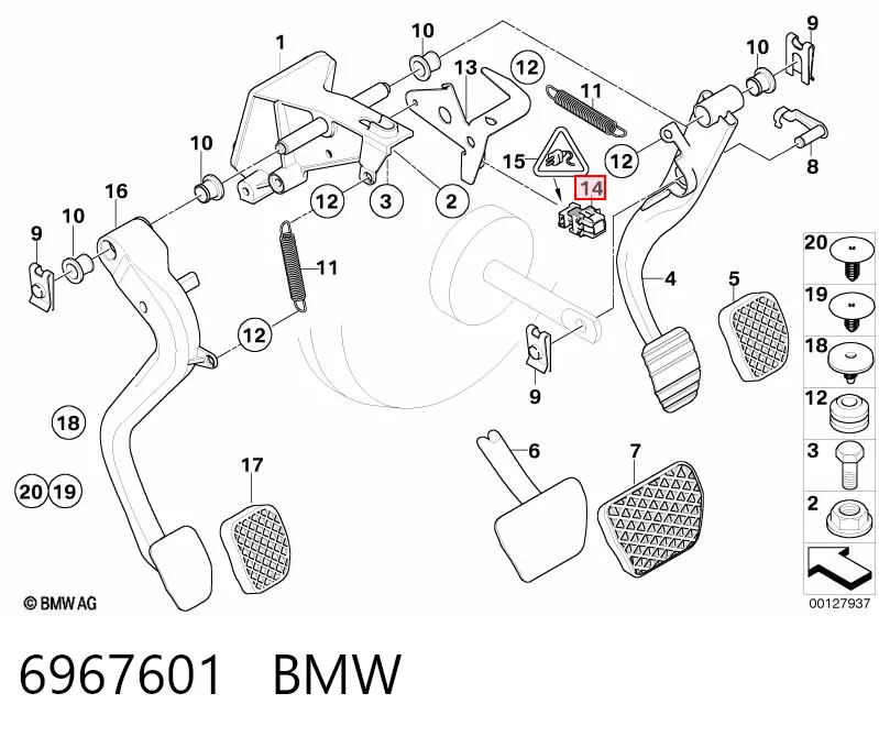 6967601 BMW Датчик тормоза