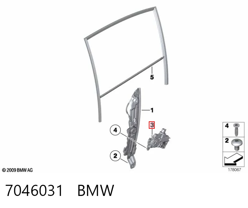 7046031 BMW Мотор стеклоподъемника двери передней, левой