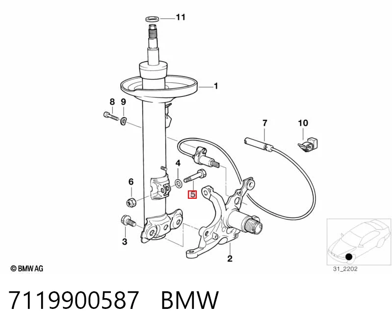 Купить 7119914149 BMW Болт крепления амортизатора переднего