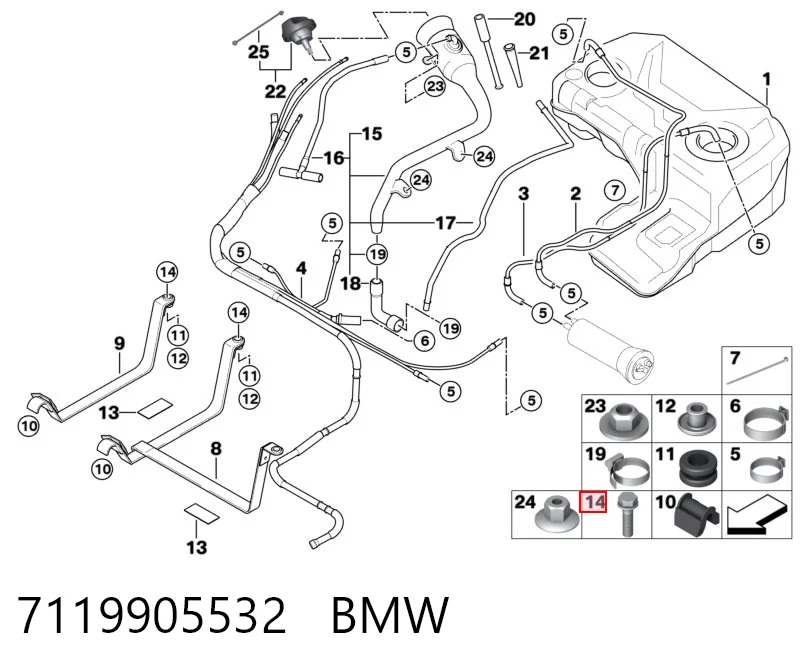 7119901137 BMW Болт крепления переднего рычага, нижнего