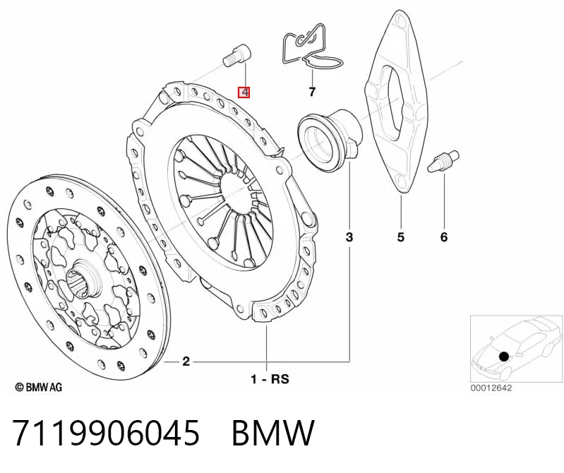 7119906045 BMW Болт крепления корзины сцепления