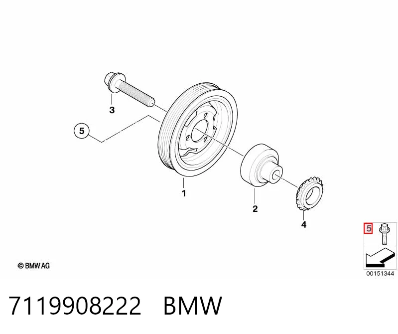 Болт шкива коленвала 7129904365 BMW