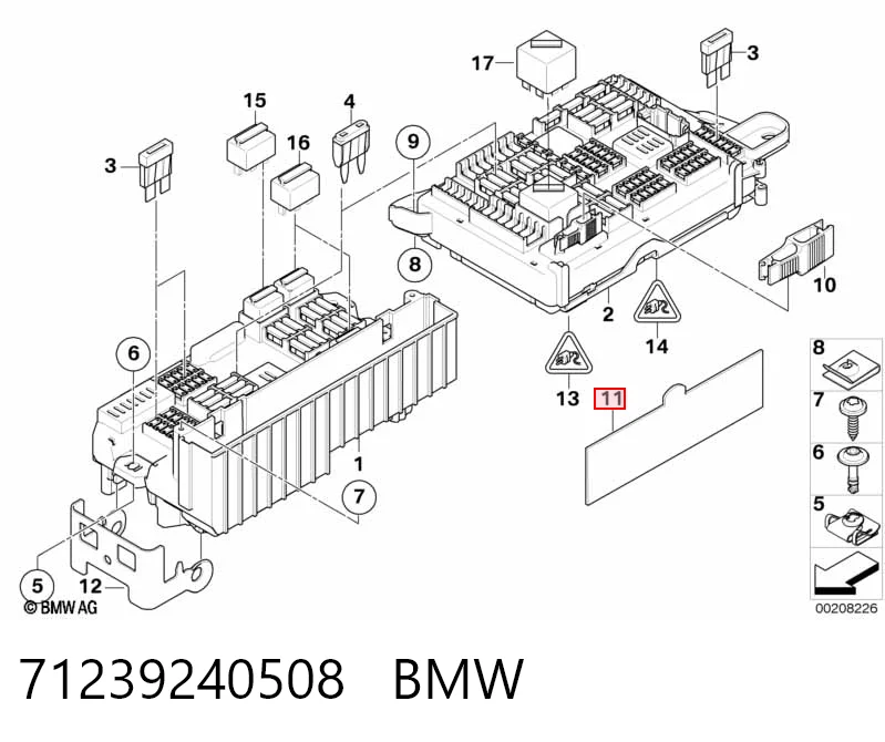 Монтажный блок предохранителей на BMW X6  E71