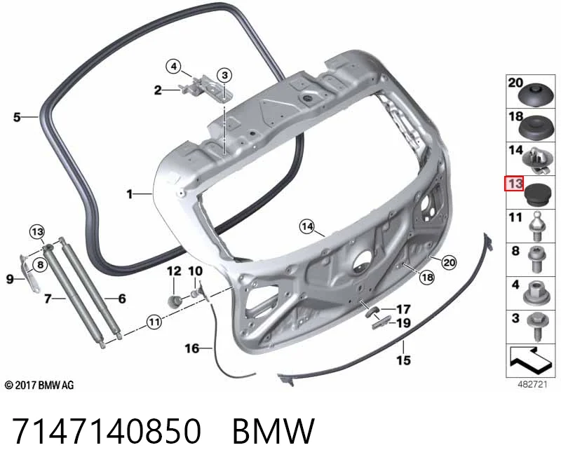 7147140850 BMW Заглушка днища кузова