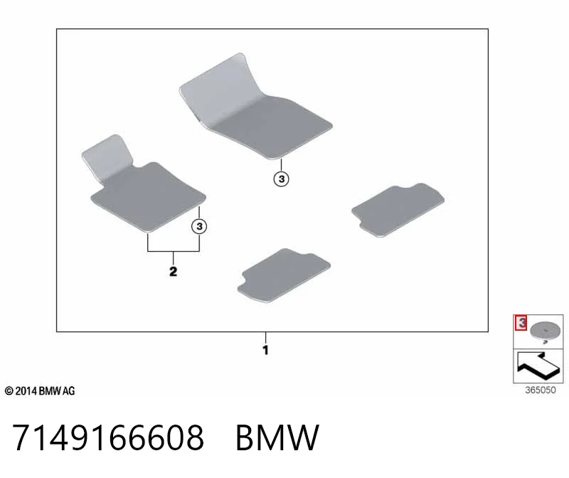 7149166608 BMW Крепеж ковриков салонных комплект