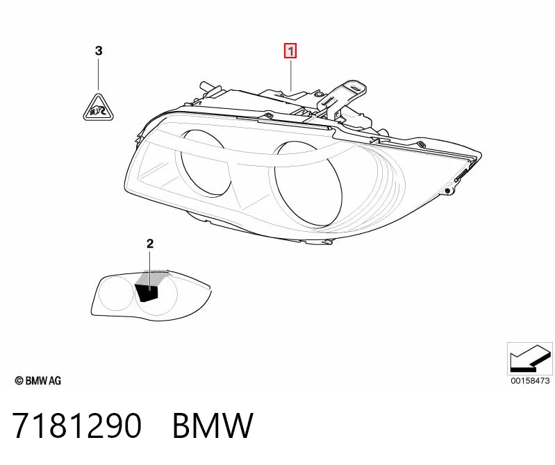 7181290 BMW Фара передняя правая