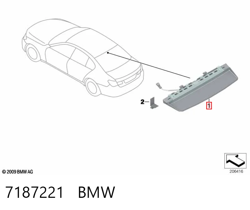 Фонарь сигнальный на BMW 7  F01, F02, F03, F04