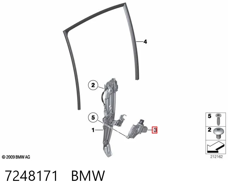 7248171 BMW Мотор стеклоподъемника двери передней, левой
