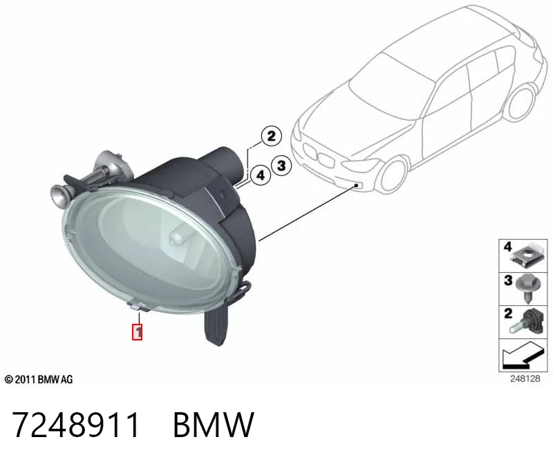 7248911 BMW Противотуманная фара левая