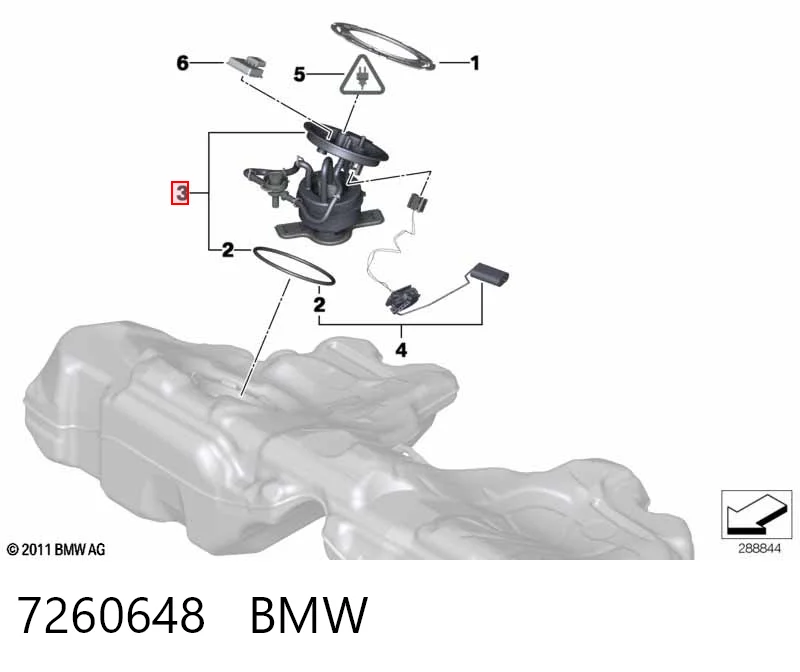 7260648 BMW Топливный насос электрический погружной