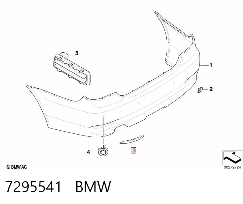 7295541 BMW Левый катафот бампера