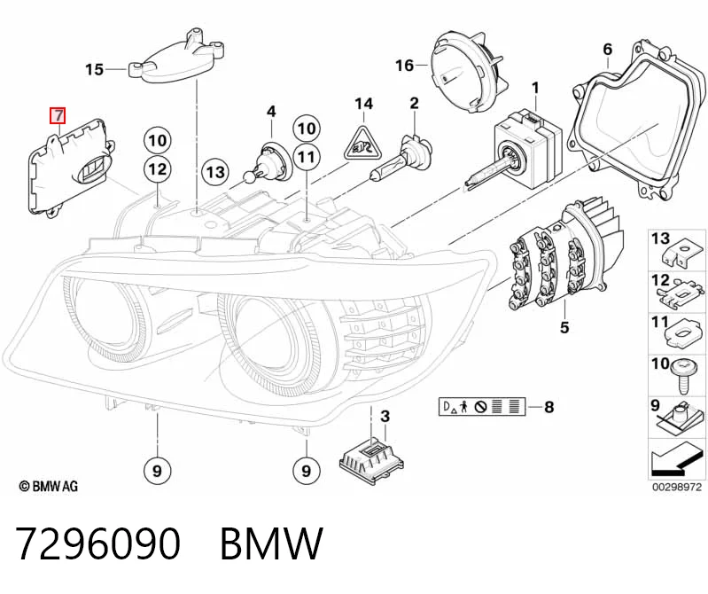 7296090 BMW Модуль управления биксеноном