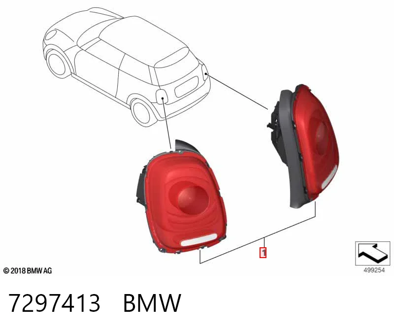 Задний левый стоп на Mini Cooper  F55