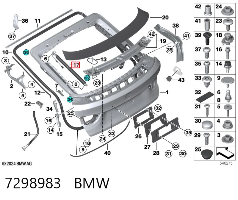 7298983 BMW Амортизатор крышки багажника