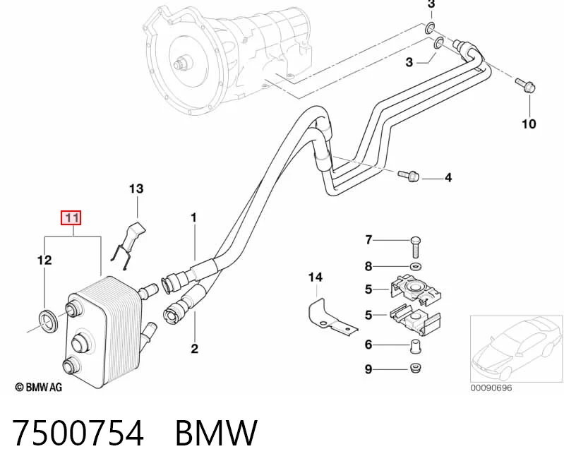 7500754 BMW Радиатор охлаждения, АКПП