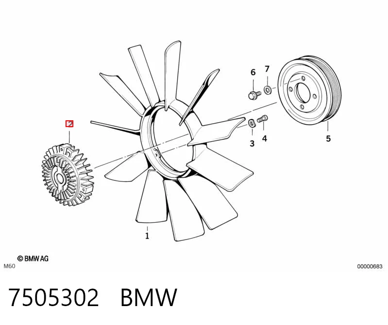 7505302 BMW Гидромуфта привода вентилятора