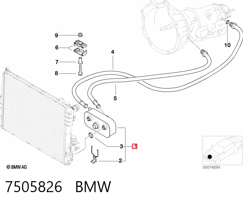 7505826 BMW Радиатор охлаждения, АКПП