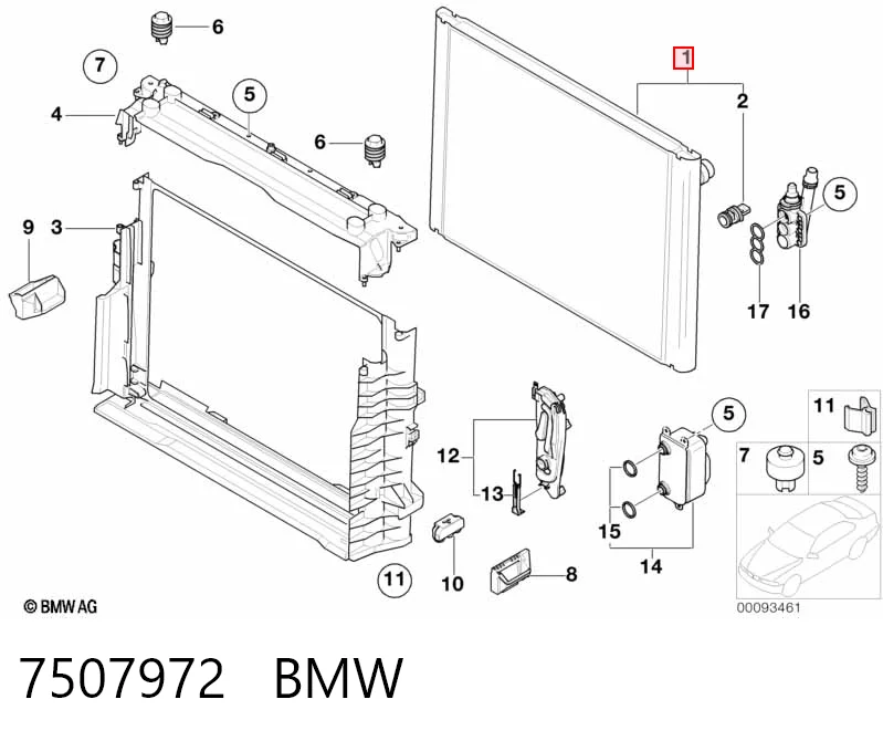 7507972 BMW Радиатор основной