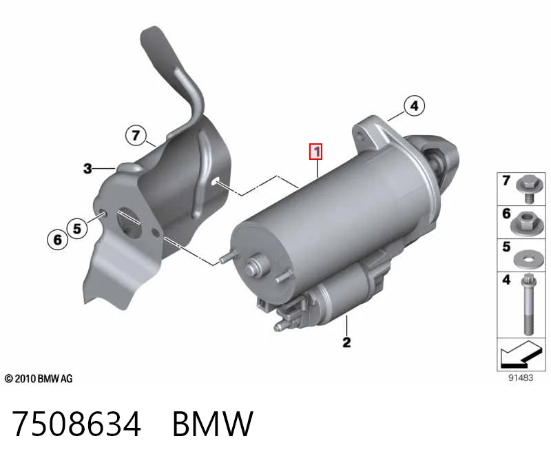 7508634 BMW Стартер автомобиля