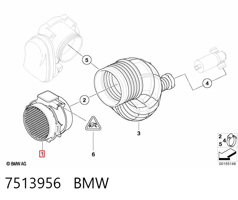 7513956 BMW Датчик расхода воздуха